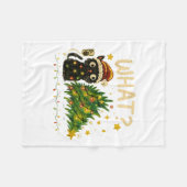 Funny Cat With Christmas Lights And Fallen Tree Ar Fleece Deken (Voorkant (Horizontaal))
