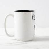 Funny Cat with Knife Tweekleurige Koffiemok (Links)