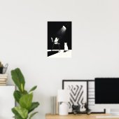 Funny cat with telescope poster (Thuiskantoor)