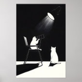 Funny cat with telescope poster (Voorkant)