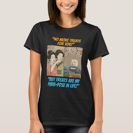Funny Cat Women Black T-shirt (Voorkant)