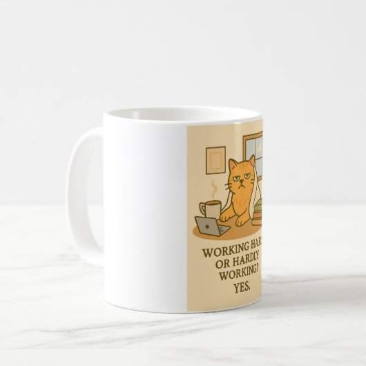 Funny Cat Work Mug Koffiemok (Voorkant links)
