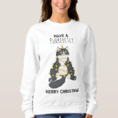 Funny Cat Wrapped in Christmas Lights Winter Humor Trui (Voorkant)
