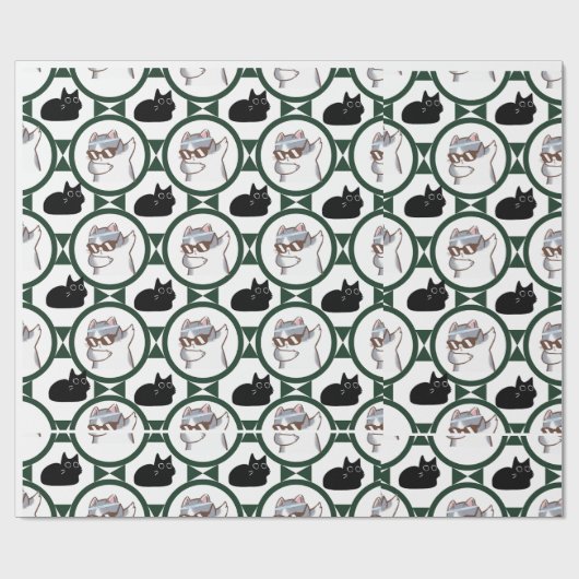 Funny Cat Wrapping Paper Cadeaupapier (Vlak)