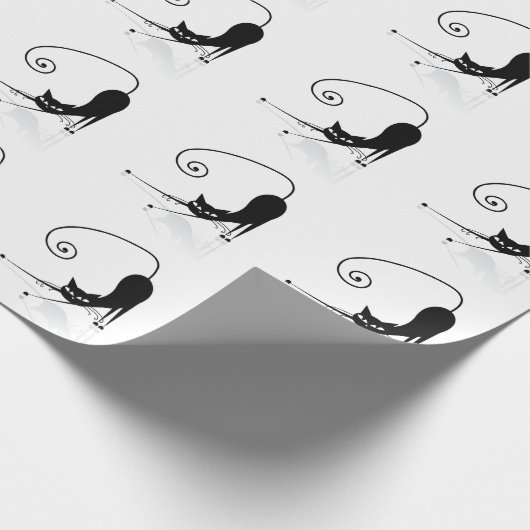 Funny Cat Wrapping Paper Cadeaupapier (Hoek)