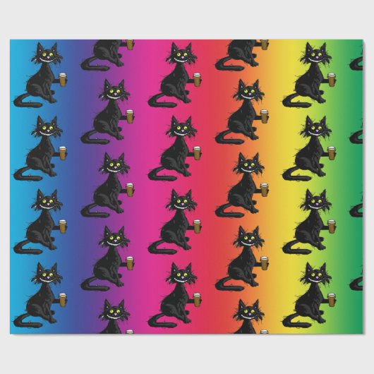 Funny Cat Wrapping Paper Cadeaupapier (Vlak)