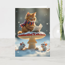 Funny cat Xmas card Feestdagen Kaart