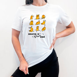 Funny Cat Yoga Breathe in T-Shirt