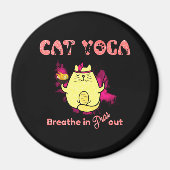Funny Cat Yoga Magneet (Voorkant)