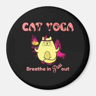 Funny Cat Yoga Magneet