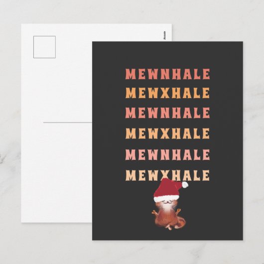 Funny Cat Yoga Meditation Inhale Exhale Kerstmis Feestdagenkaart (Voorkant / Achterkant)