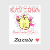 Funny Cat Yoga Sticker (Vel)