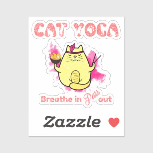 Funny Cat Yoga Sticker (Vel)