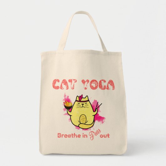Funny Cat Yoga Tote Bag (Voorkant)
