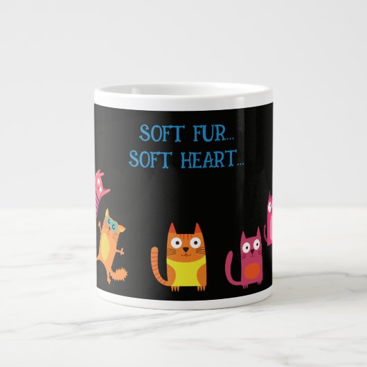 Funny Cat, Zachte vacht zacht hart Giant Coffee Mo Grote Koffiekop (Voorkant)