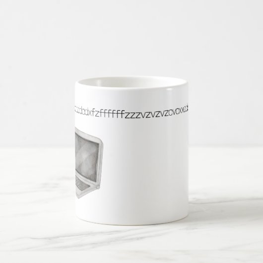 Funny Cat Zittend op Laptop Verjaardag Koffie Mok (Center)