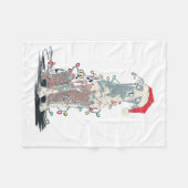 Funny Catahoula Leopard Dog Christmas Graphics Lig Fleece Deken (Voorkant (Horizontaal))