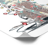 Funny Catahoula Leopard Dog Christmas Graphics Lig Poster (Hoek)