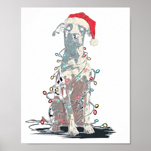 Funny Catahoula Leopard Dog Christmas Graphics Lig Poster (Voorkant)