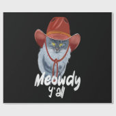  Funny Catboy Cowboy Western Land Cat Cadeaupapier (Vlak)