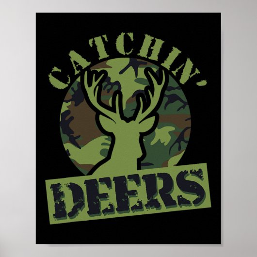Funny Catchin Deers Poster (Voorkant)