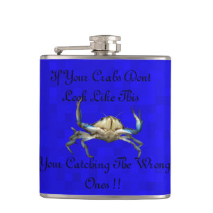 Funny Catching Crabs Logo, Heupfles