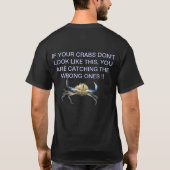 Funny Catching Crabs Logo, T-shirt (Achterkant)