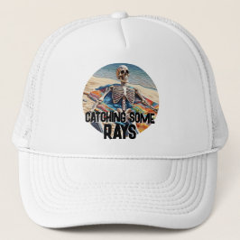 Funny Catching some Rays Skeleton T-Shirt Trucker Pet