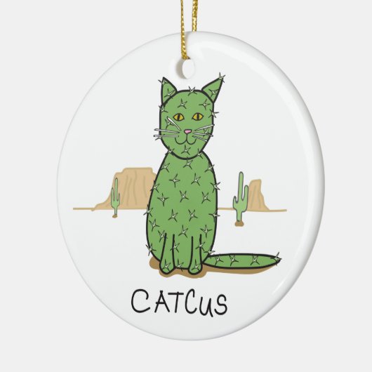Funny "Catcus" Cactus Drawing Keramisch Ornament (Links)