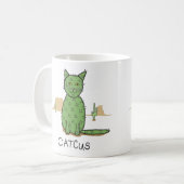 Funny "Catcus" Cactus Drawing Koffiemok (Voorkant links)