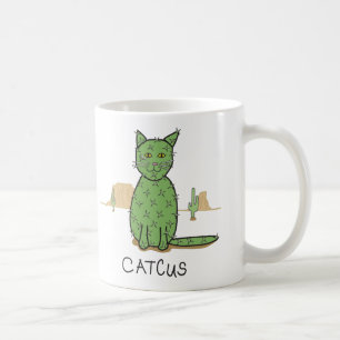 Funny "Catcus" Cactus Drawing Koffiemok