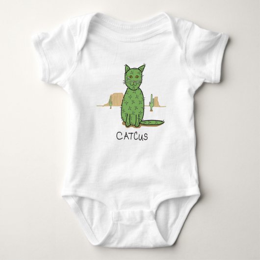 Funny Catcus Cactus Drawing Romper (Voorkant)