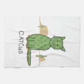 Funny "Catcus" Cactus Drawing Theedoek (Horizontaal)