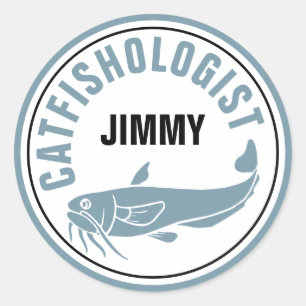 Funny Catfish Humoureuze Geviste gejaagde koekje Ronde Sticker