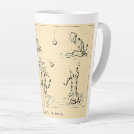 Funny Catnip Cat Latte Mok (Rechterhoek)