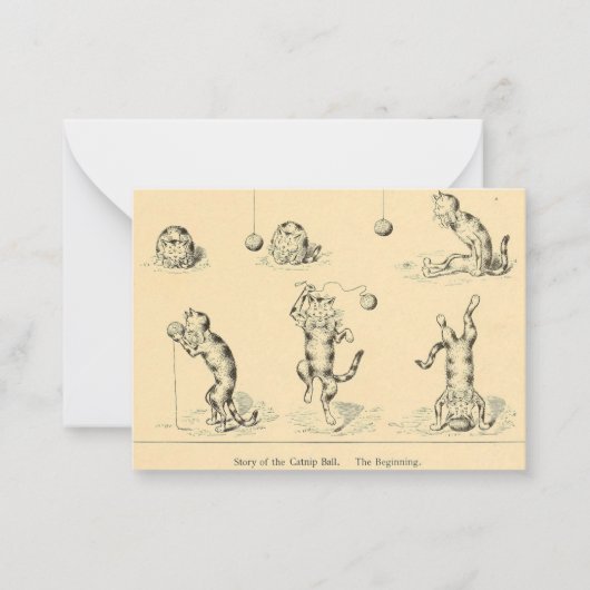 Funny Catnip Cat Notitiekaartje (Voorkant)