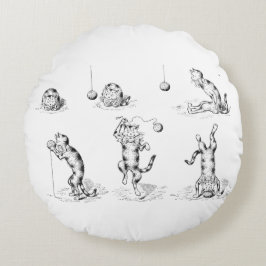 Funny Catnip Cat Rond Kussen