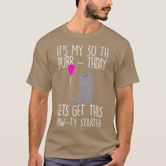 Funny Cat's 30e PurrThday Funny Birthday T-shirt