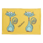 Funny Cats aangepaste naam & kleur kussenslopen (Achterkant)
