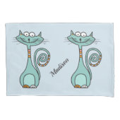 Funny Cats aangepaste naam & kleur kussenslopen (Voorkant)