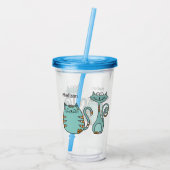 Funny Cats aangepaste naam tumblers Acryl Drinkbeker (Achterkant)