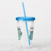 Funny Cats aangepaste naam tumblers Acryl Drinkbeker (Links)