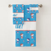 Funny Cats and Cute Butterflies Pattern Bad Handdoek (Insitu)