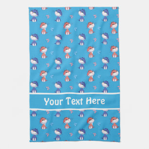 Funny Cats and Cute Butterflies Pattern Theedoek