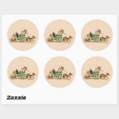 Funny Cats and Dog; Schattigee  kunst van Louis Wa Ronde Sticker (Vel)