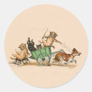 Funny Cats and Dog; Schattigee  kunst van Louis Wa Ronde Sticker