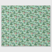 Funny Cats and Kersttree Wrapping Paper Cadeaupapier (Vlak)
