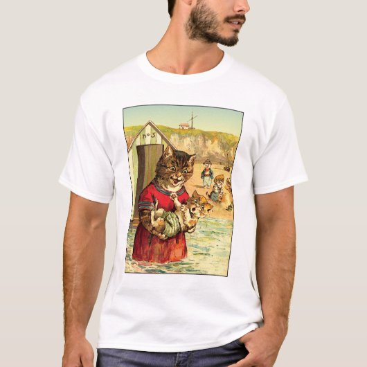 Funny Cats at the Beach - Louis Wain T-shirt (Voorkant)
