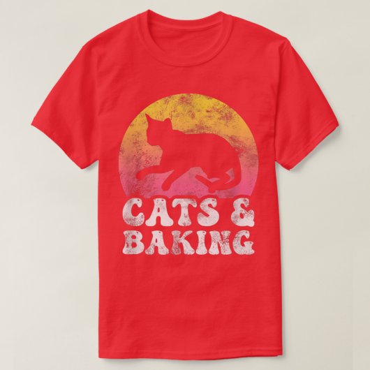 Funny Cats & Baking Vintage T-shirt (Design voorkant)