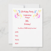  Funny Cats Birthday Party Invitation Kaart (Achterkant)